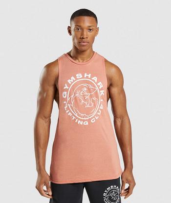 Podkoszulki Męskie Gymshark Legacy Drop Arm Różowe | PL 4038XYU